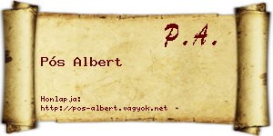 Pós Albert névjegykártya